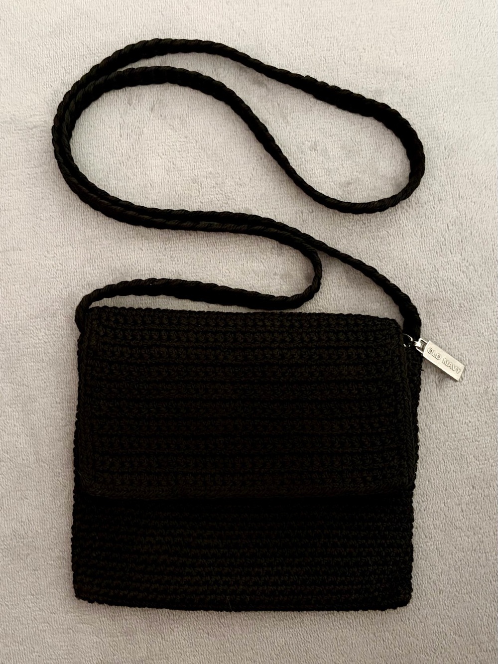 Old Navy Black Crochet Crossbody Purse